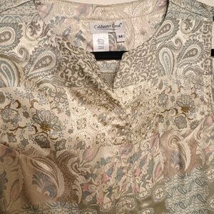 Coldwater Creek Floral Paisley Brocade Blouse